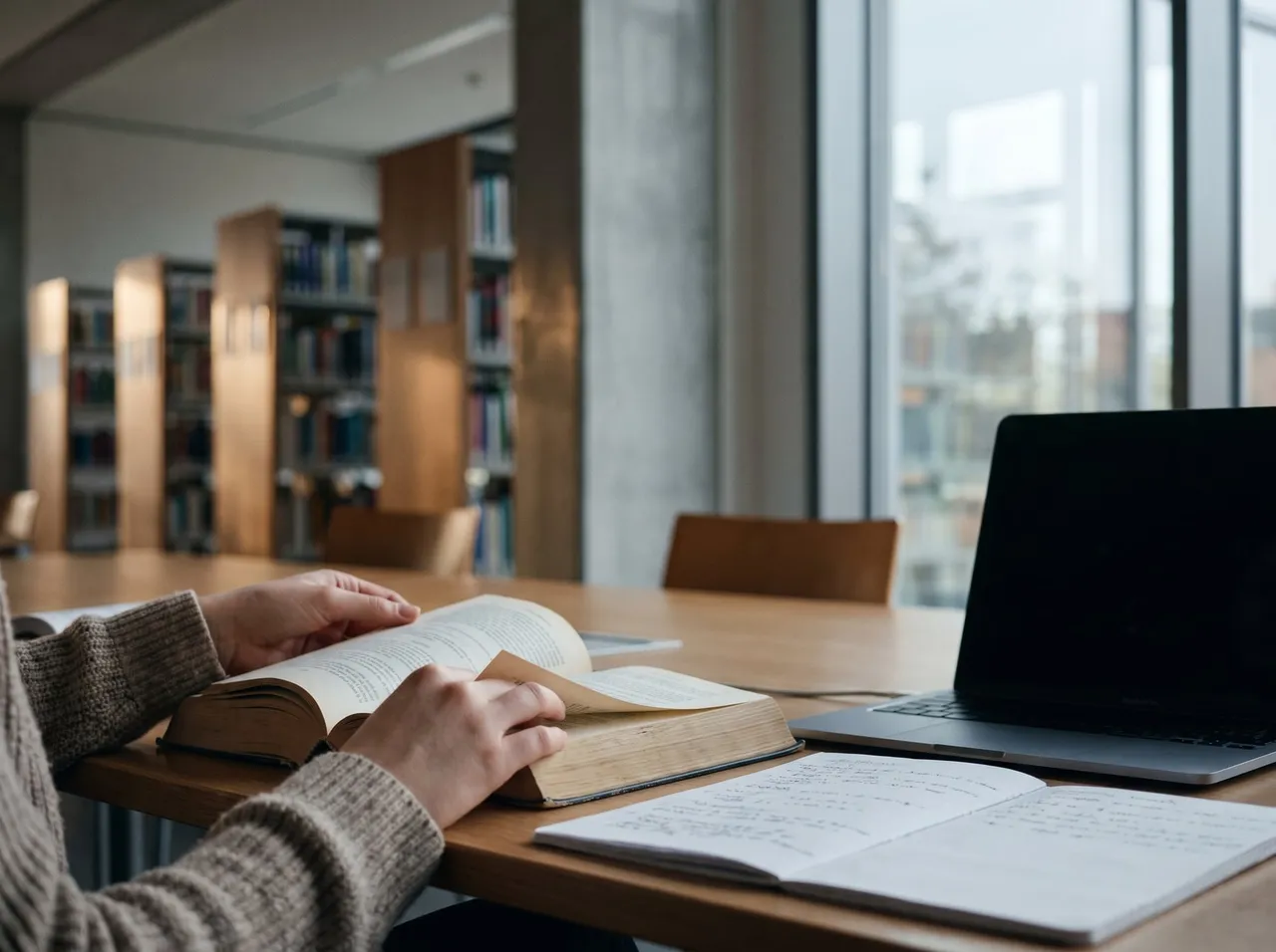 کتاب درسی باز و یادداشتها در کتابخانه دانشگاه